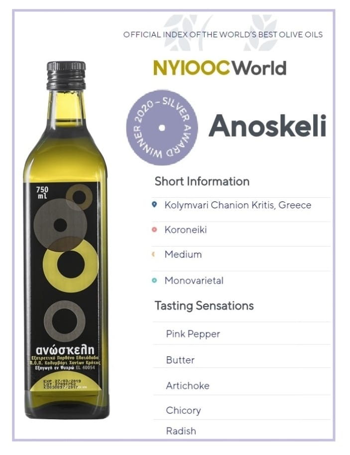 Olivenolie, 4 liter, fra landsbyen Anoskeli, Kreta