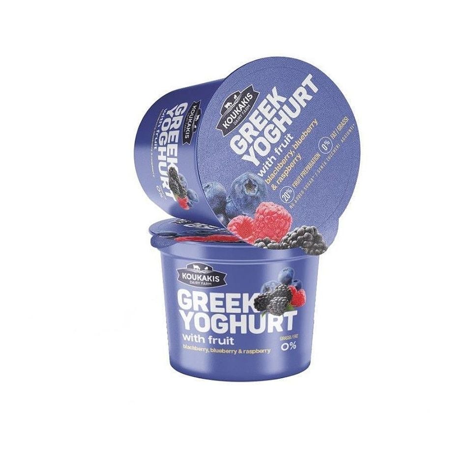 Græsk Yoghurt med frugt 0%, Koukakis 150g