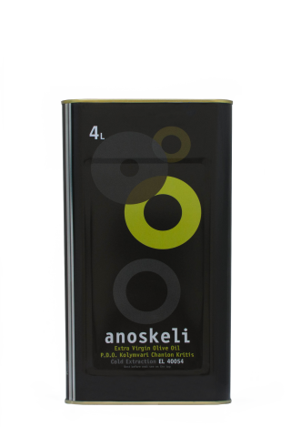 Olivenolie, 4 liter, fra landsbyen Anoskeli, Kreta